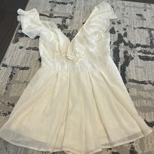 Lulu's Cream Ruffled Romper